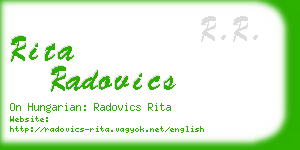 rita radovics business card